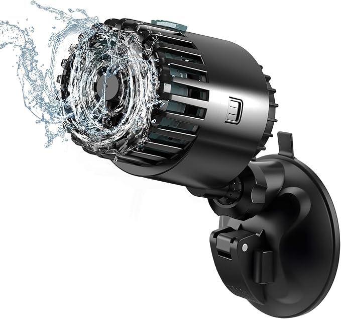 AQQA Wave Maker for Aquarium 75-150 Gallon 2110 GPH Water Circulatio Pump Powerhead Fish Tank Wavemaker with Suction Cup 360°Rotatable Quiet Operation for Freshwater(12W)