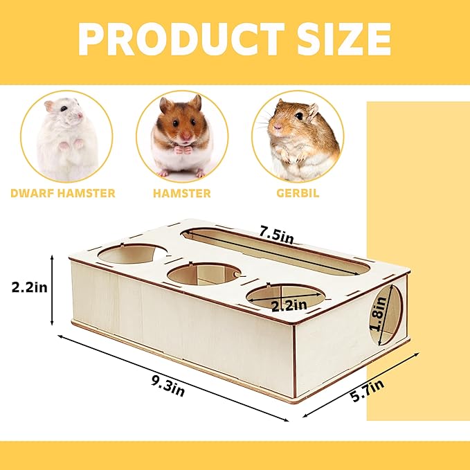 Guinea Pig Foraging Toys, Small Animals Hide Treats Foraging Puzzle Toys,Wooden Foraging Game Interactive Enrichment Toy for Rabbits, Hamsters, Bunny, Chinchillas, Rats and Gerbils