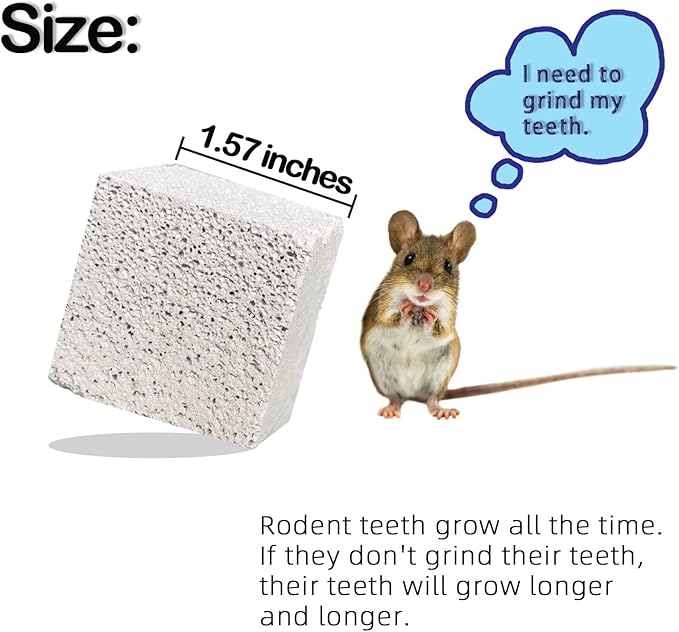 kathson Natural Rabbit Teeth Grinding Stones,15 Pcs Chinchilla Teeth Grinding Toys Lava Stone for Rabbits Hamster Chew Stones Small Animal Mineral Calcium Lava Blocks for Chinchillas Guinea Pig Rat