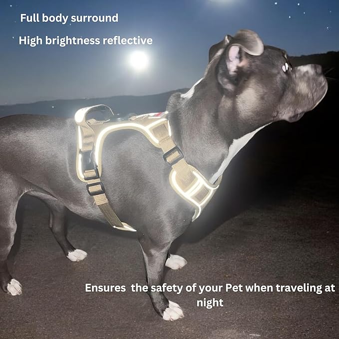 Dog Harness with Airtag Holder and Leash Set-Premium Oxford Breathable Material- Durable Reflective Airtag Dog Harness and Leash Set for Small, Medium, Large and X Large Dogs