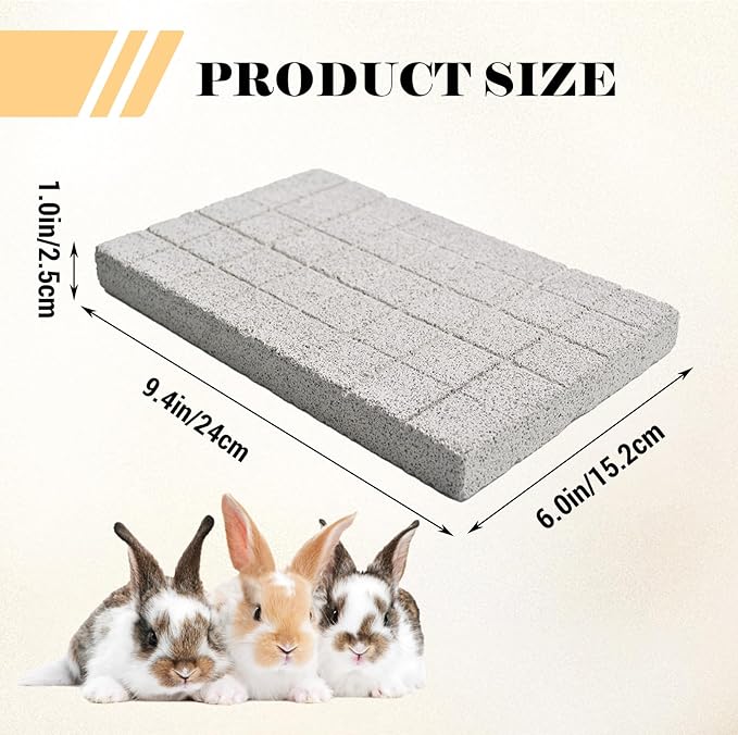 Scratch Foot Pad for Bunny,Rabbit Grinding Claw Chew Stone Natural Hamster Lava Scratching Board Guinea Pig Chew Toys for Chinchilla Ferret Gerbil Rat Squirrel Hedgehog Rabbit Cage Accessories