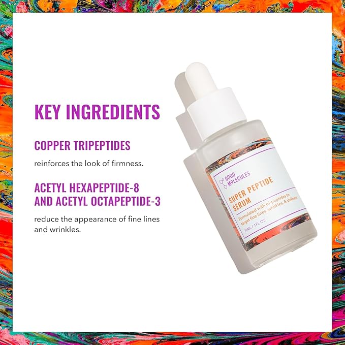 Good Molecules Super Peptide Serum Pack 2 – 1 fl oz / 30 ml Each | Lightweight Facial Serum with Peptides & Copper Tripeptides, Water-Based Skincare