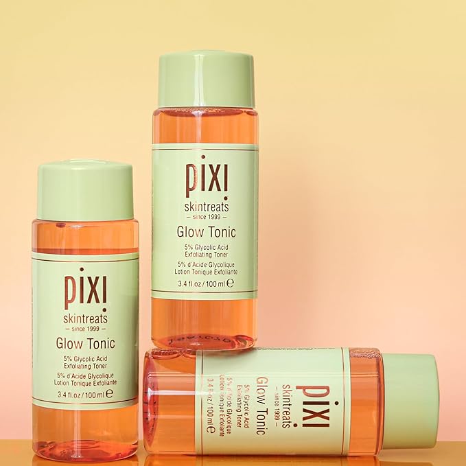 Pixi Glow Tonic Balancing Face Toner Glycolic Acid for Radiant Skin Daily Brightening Toner (3.4 fl oz / 100 ml)