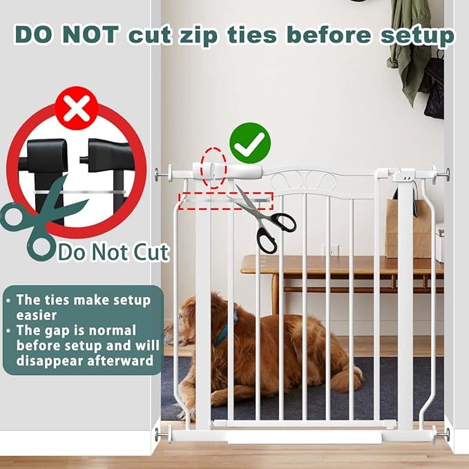 Fairy Baby 62.6"-71.6" Extra Wide Large Pet Gates for Doorways &Stairs, Long Dog Gate for The House, Pressure Mount Kit Safety Baby Barrier Fence Indoor Outdoor for Child Kids Toddlers Puppy, White