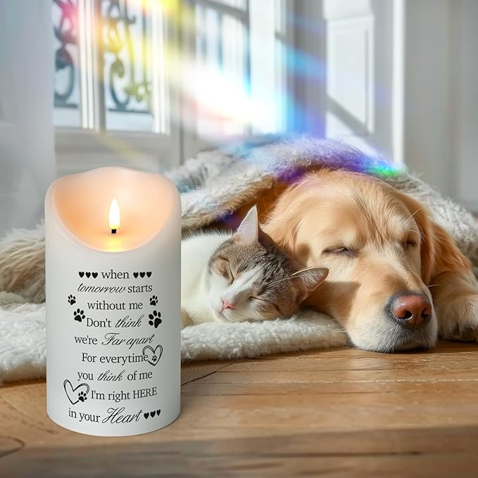 Dog Memorial Gifts for Loss of Dog Sympathy Gift, Sympathy Candle for Cat, Condolence Present for Pet Lovers, Friends to Remember Doggie, Marking Bereavement and Grief(4" x 7")