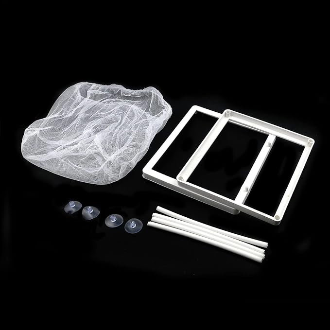Fish Breeder Box - Fish Isolation Box Mesh Box, Aquarium Breeder Box, Fish Fry Hatchery, Juvenile Separation Net with Suction Cups, Nursery for Guppy Shrimp