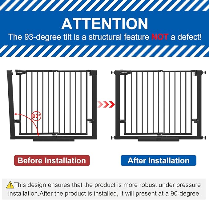 29-40“Easy Walk Thru Baby Gate for Doorways&Stroller,Auto Close Dog Gate Indoor for Stair,No Drill Pressure Mounted Baby Gate with Large Walk-Through Door,Safety Gate for Children&Pets(Black)