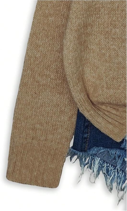 WDIRARA Women's Cat Graphic Sweater Long Sleeve Crew Neck Knit Tops Casual Knitwear