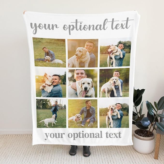 Artsadd Blankets with Pictures Customized, Dog Photos Personalized Blanket Custom Pet Loss Blanket for Mom Dad Friends