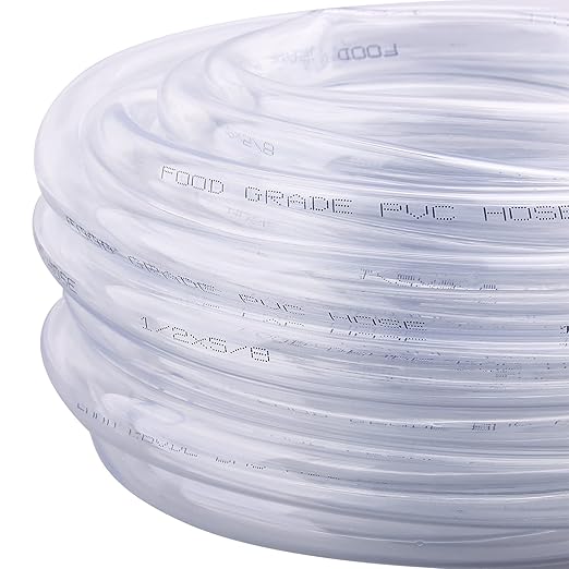 DERNORD PVC Tubing 1/2"ID X 5/8"OD Flexible Clear Vinyl Hose 25 Feet for Food Grade