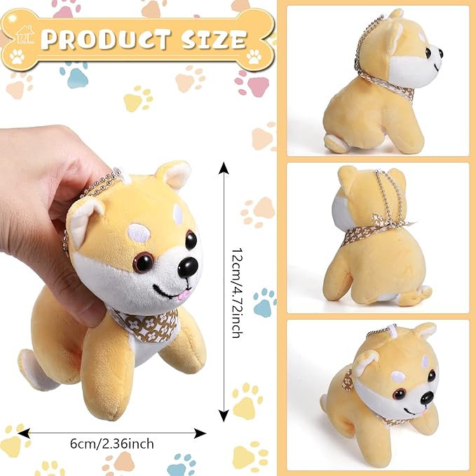 Aoriher 9 Pcs Mini Plush Dog Bulk 4.7 Inch Puppy Stuffed Animals Small Stuffed Dogs Cute Assorted Soft Puppy Toys for Birthday Valentines Party Favor Decorations