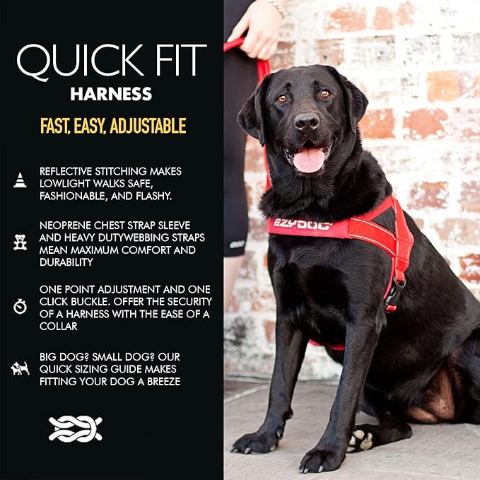 EzyDog Quick Fit Dog Harness – No Pull Harness for Training, Everyday Walking, and Easy Control - Adjustable Fit, Reflective, and Padded (XX-Small, Pink Camo)