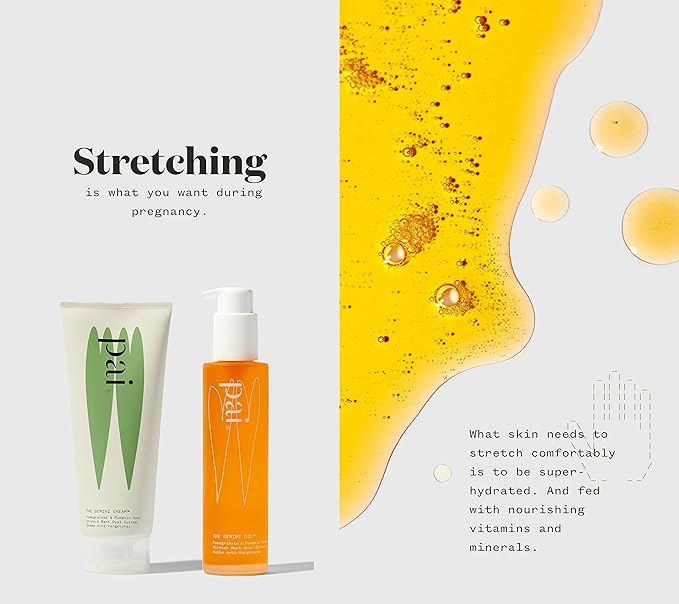 Pai Skincare - The Gemini Strecth Mark System | Natural, Vegan, Sensitive Skincare | The Gemini Cream (200mL) + The Gemini Oil (100mL)