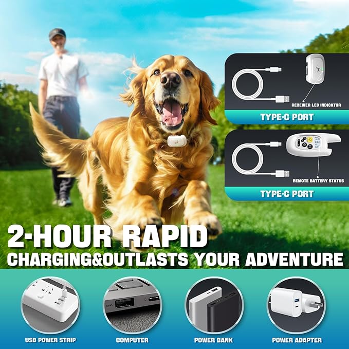 Dog Shock Collar with Remote - [2025 Newly Upgraded] Dog Training Collar for Small Medium Large Dogs, Rechargeable E Collars for Dogs Training, IPX7 Waterproof Electric Collar with Shock-Lock