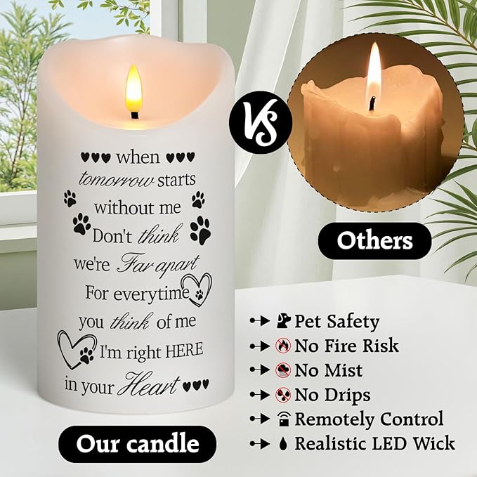 Dog Memorial Gifts for Loss of Dog Sympathy Gift, Sympathy Candle for Cat, Condolence Present for Pet Lovers, Friends to Remember Doggie, Marking Bereavement and Grief(4" x 7")