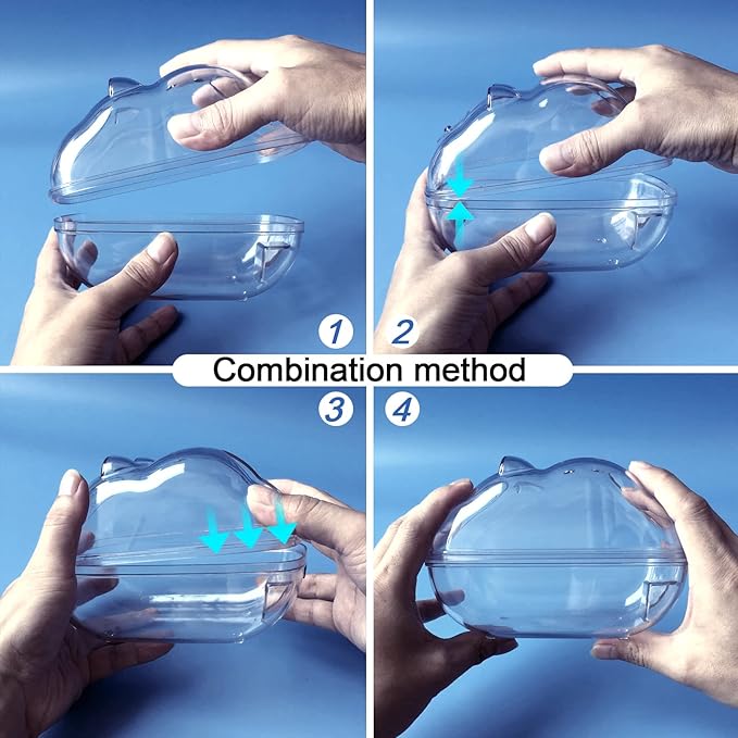 Hamster Bathtub,Hamster Bathroom,Small Animal Habitat Décor,Sand Bath Container Transparent Beds,Hamster Bed,Ice Bathtub,Sleep Pad Nest,Sand Bath Box for Small Pet Animals Cage Accessories（L）