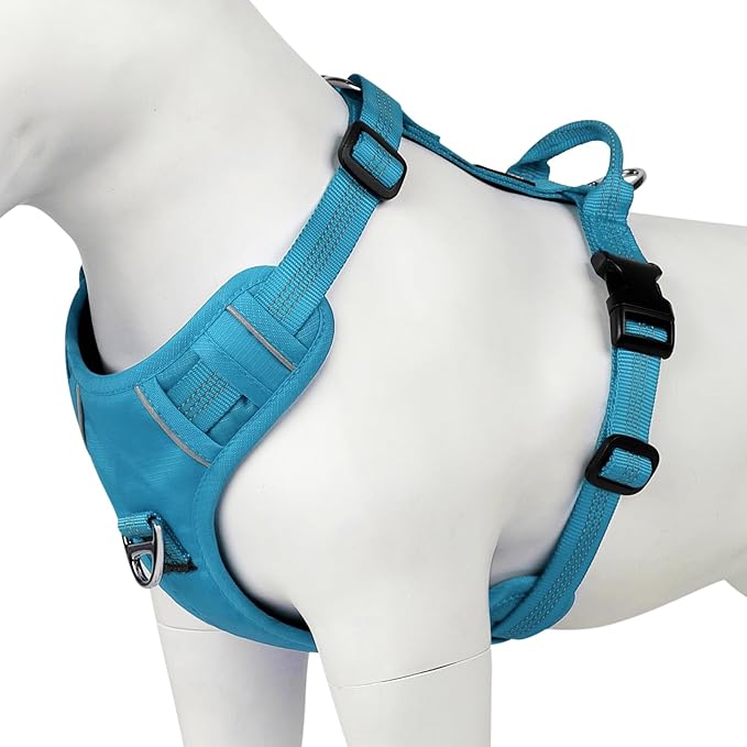 Plutus Pet No Pull Dog Harness, Reflective Adjustable Dog Vest Harness with Handle, Escape Proof, Soft Padded for Small Medium Large Dogs (Light Blue, S)