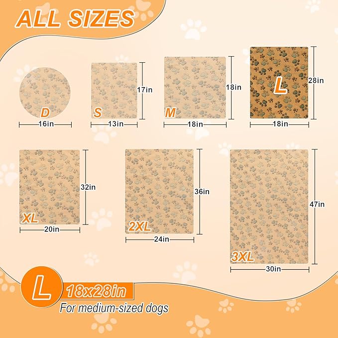 Dog Heating Pad 28×18 in Waterproof PVC Pet Heating Pad, Adjustable Thermostat+Constant On Function, Metal Protective Tube Comes with a Plush Cotton Sleeve，Whelping Box-Apricot