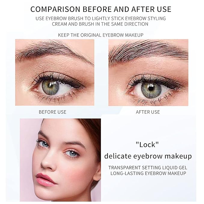 DAGEDA Black Eyebrow Setting Gel, 2 Pack Brow Fix Gel, Waterproof And Sweat-Proof Eyebrow Repair Liquid Brows Styling Beauty Salon Home Use Makeup, 1.81oz