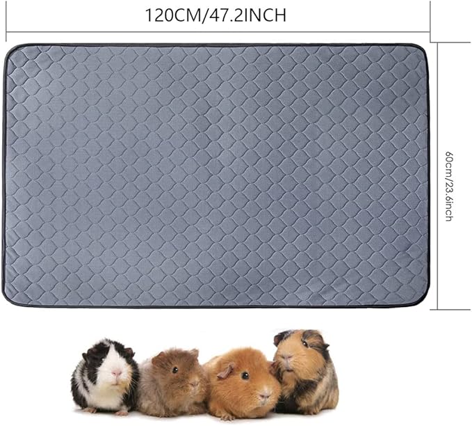 Guinea Pig Cage Liners - Washable Guinea Pig Pee Pads (2 Pack), Waterproof Reusable & Anti Slip Guinea Pig Bedding Fast and Super Absorbent Pee Pad for Small Animals Rabbit Hamster Rat