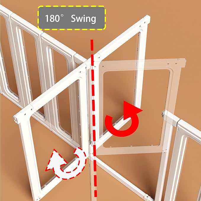 Dog Gate Stopper Cat Gate Pet Gate Playpen,Barrier Free for Stairs and Doorways Pressure Mounted Easy Install 27.4"-33.1" Adjustable Extra Wide Indoor to Step Over, 32.7" Tall (Extra Large)