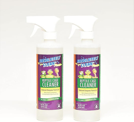 Absolutely Clean Amazing Reptile & Amphibian Terrarium Cleaner and Odor Eliminator - Just Spray/Wipe - Safely & Easily Removes Reptile & Amphibian Messes - USA Made