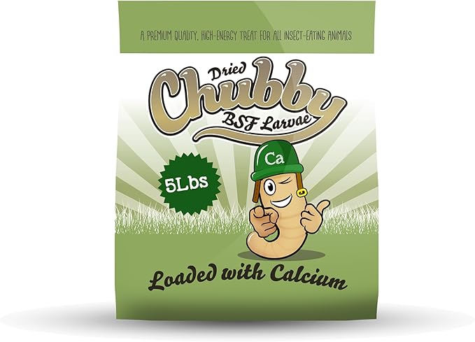 Chubby Dried Black Soldier Fly Larvae | 5 lbs | Non-GMO High-Protein Insect Treat for Chickens, Ducks & Wild Birds – Calcium-Rich Chicken Feed