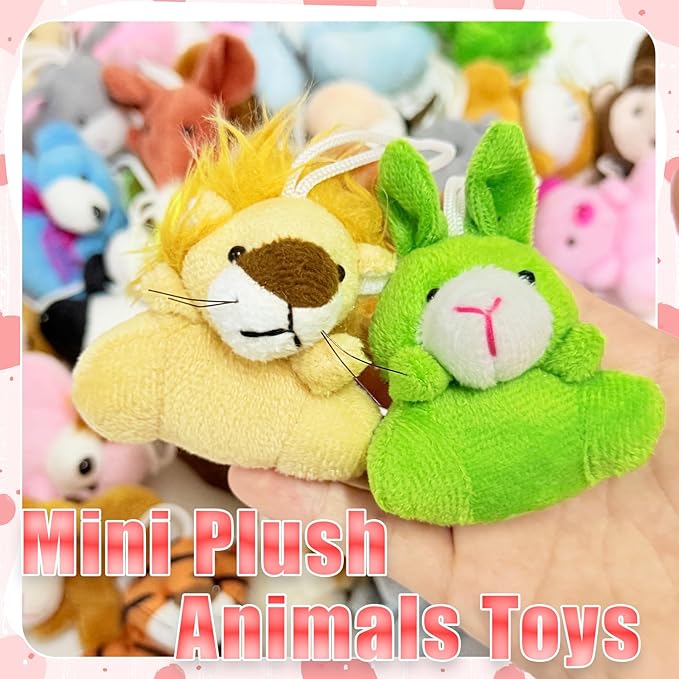 36 Pcs Mini Plush Animals Toys,Cute Stuffed Animals Plush Set for Kids,Goodie Bag Fillers,Basket Stuffers,School Prizes,Valentine's Day Party Supplies