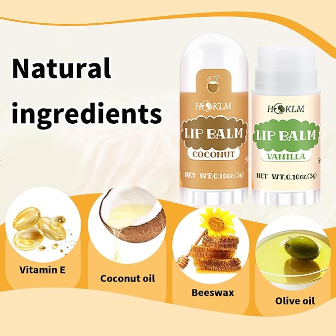 Mini Lip Balm 68 Pack, Natural Lip Balms with Vitamin E and Coconut Oil. Moisturizes for Dry Lips, Perfect for Christmas Gifts, Party Favors, Gift Bags and Small Gifts-13 Flavors