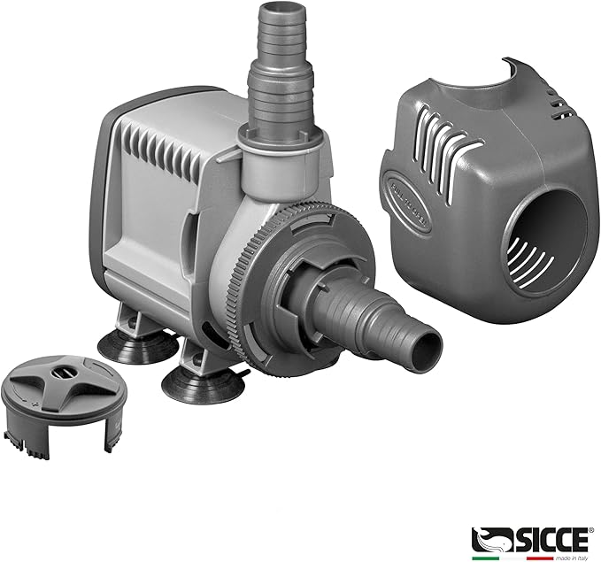 SICCE Syncra Silent 5.0 Multifunction 1321 GPH Submersible Water Pump | Italian Made 105W Ultra Quiet Durable Aquarium Fish Tank, Fountain, Pond, Hydroponics, Terrarium Black | Freshwater & Saltwater