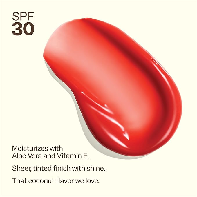 Sun Bum SPF 30 Sunscreen Heat Wave Tinted Lip Balm - Coconut Flavor Broad Spectrum Moisturizing with Aloe & Vitamin E - Hawaii 104 Act Compliant (Made Without Octinoxate & Oxybenzone) - 0.5 oz