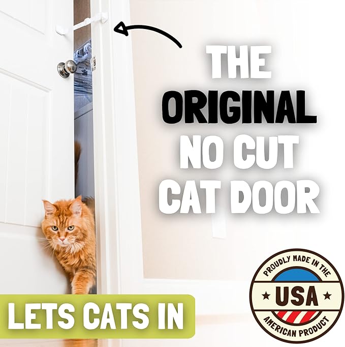 Door Buddy Pet Door Latch for Cats. Adjustable Cat Door Strap. Dog Proof Litter Box & Feeding Station Without Pet Gate. Most Customizable Cat Door Holder for Interior Door. (1, Caramel Strap)
