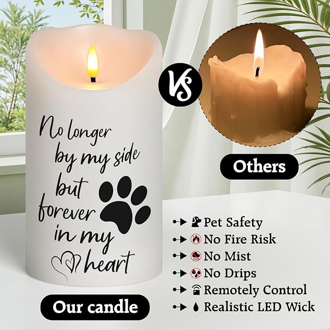 Dog Memorial Gifts for Loss of Dog Sympathy Gift, Sympathy Candle for Cat, Condolence Present for Pet Lovers, Friends to Remember Doggie, Marking Bereavement and Grief(4" x 7")