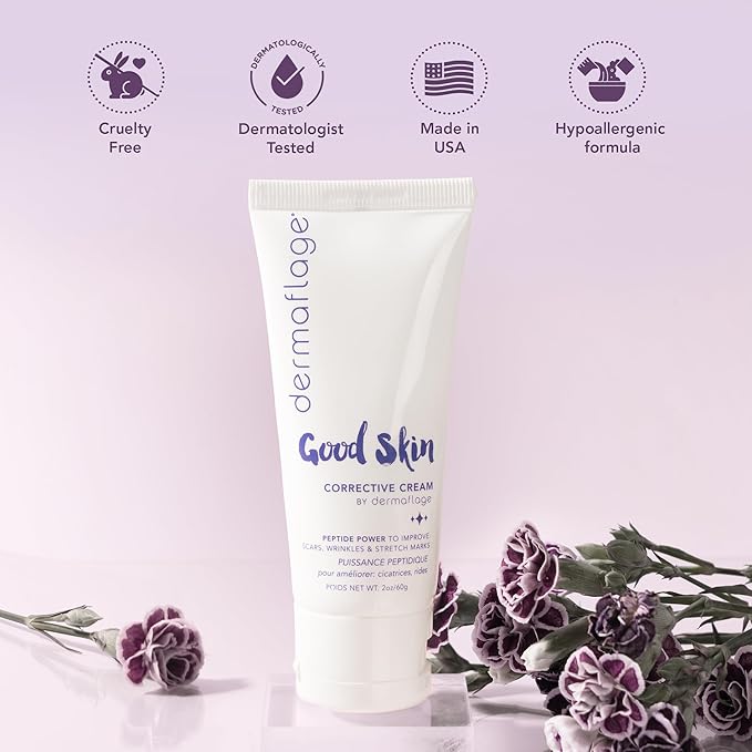 Dermaflage Acne Scar Removal Cream With Peptide Power, Fade Acne, Surgical Scars, Stretch Marks And Wrinkles With Good Skin, 2 oz.