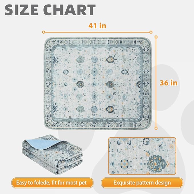 KOOLTAIL Washable Pee Pads for Dogs,2 Pack Super Absorbent Reusable Puppy Training Pads Waterproof, Nonslip and Leak-Proof Dog Pee Pads, Large Pet Mats Whelping Pads for Floor, Crate, Couch 36*41"