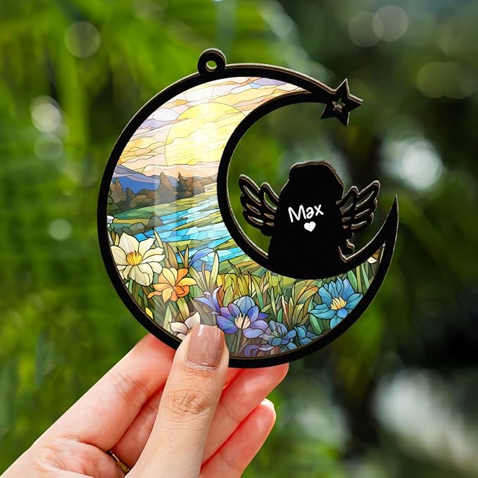 Chillever Boxer Memorial Suncatcher – Custom Pet Remembrance Ornament, Dog Loss Sympathy Gift