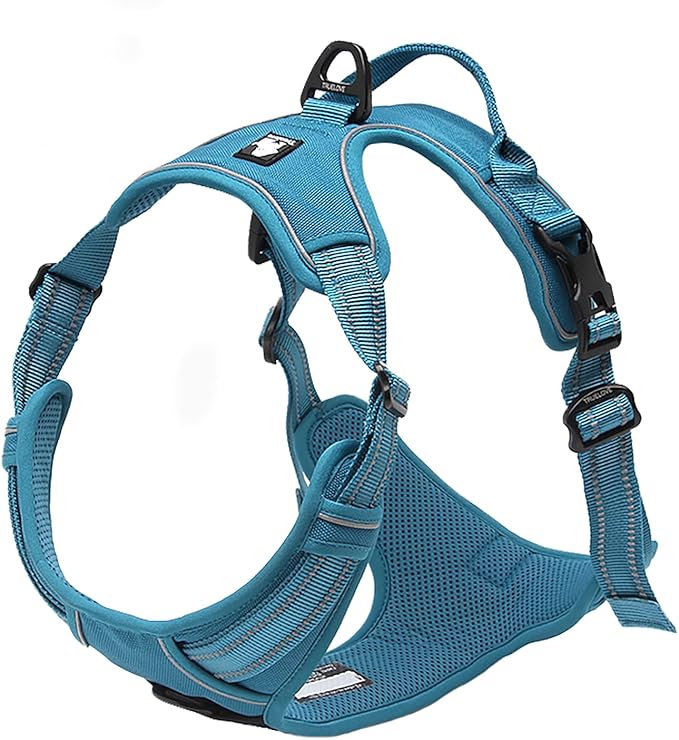 TRUE LOVE Adjustable No-Pull Dog Harness Reflective Pup Vest Harnesses Comfortable Control Brilliant Colors TLH5651(Blue,XL)