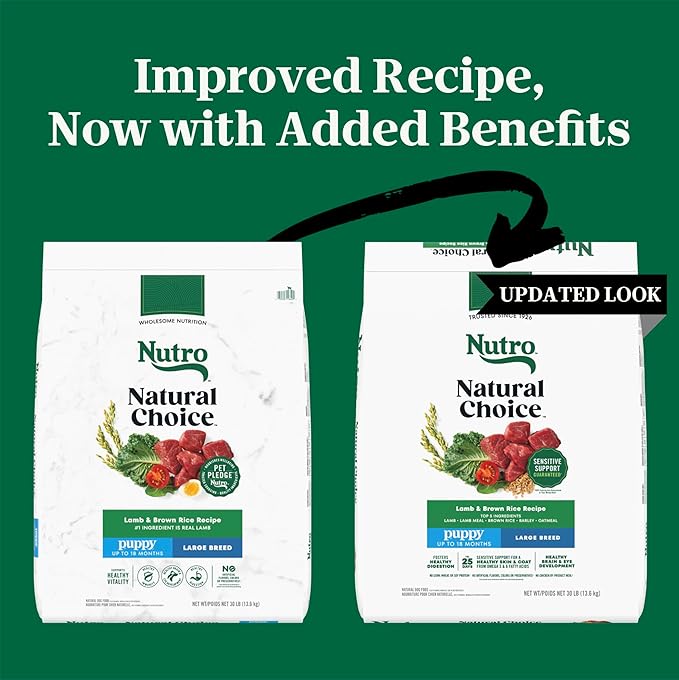 Nutro Natural Choice Large Breed Puppy Food Dry, Lamb & Brown Rice Recipe, 30 lb. Bag