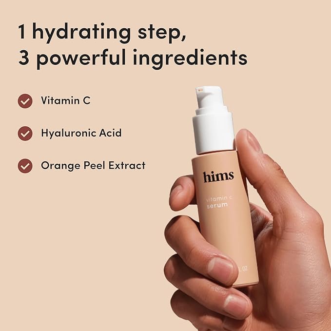 hims Vitamin C Serum for Men - Brighten Skin Tone, Balance Complexion - Highly Concentrated, Lightweight Vitamin C Facial Serum - Vegan, Cruelty-Free, No Parabens - Citrus Scent, (1oz)