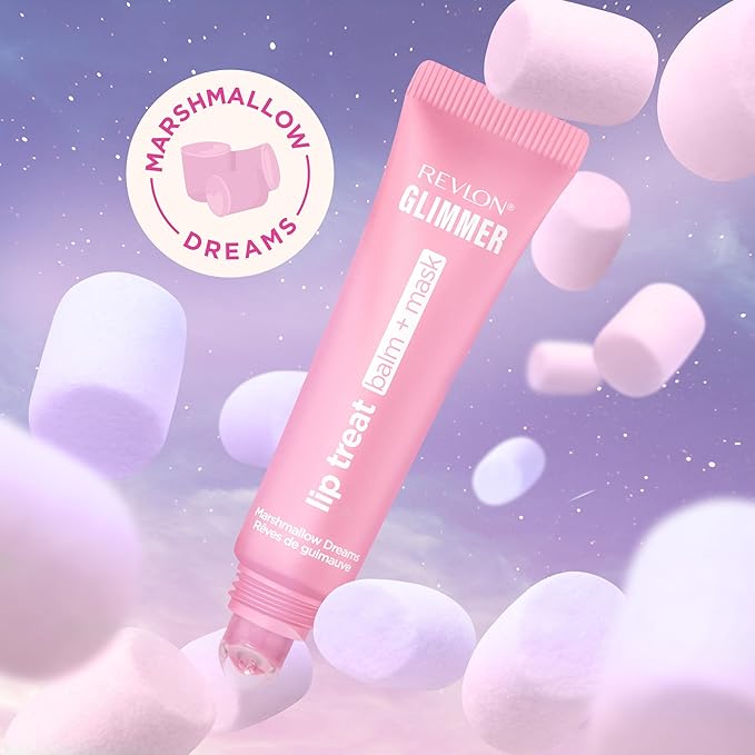 Revlon Glimmer Lip Treat Balm + Mask™, Overnight Peptide Lip Treatment, Hydrating, 002 Marshmallow Dreams, 0.4 fl oz