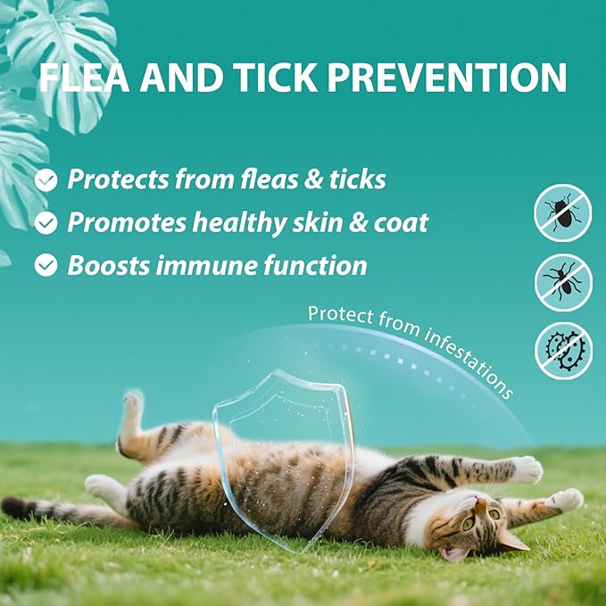 Flea and Tick Prevention for Cats Soft Chews Natural Cat Flea Treatment Flea Treatment for Cats, Cat Oral Flea, Immune Support Supplement