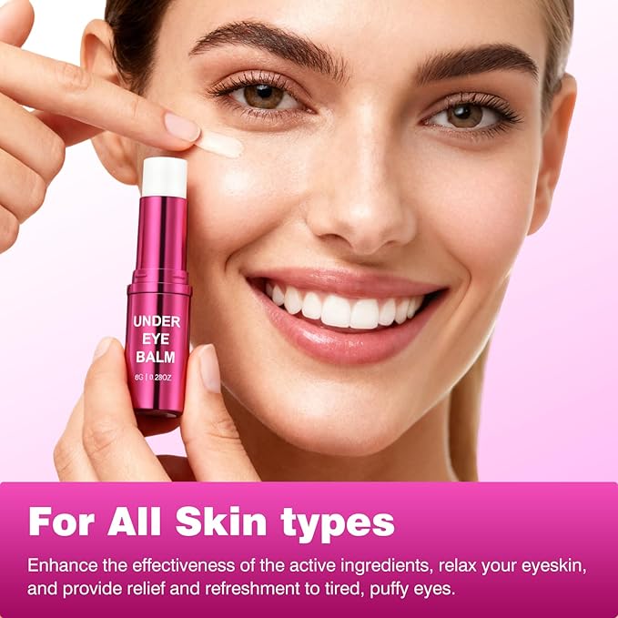 Retinol Eye Cream Balm, Hydrating Under Eye Care Daily Wrinkle Cream, Infused with Caffeine to Smooth and Hydrate Skin, Eye Serum for Anti Aging Reduce Wrinkles, Puffiness and Bags Under Eyes, 0.28 oz