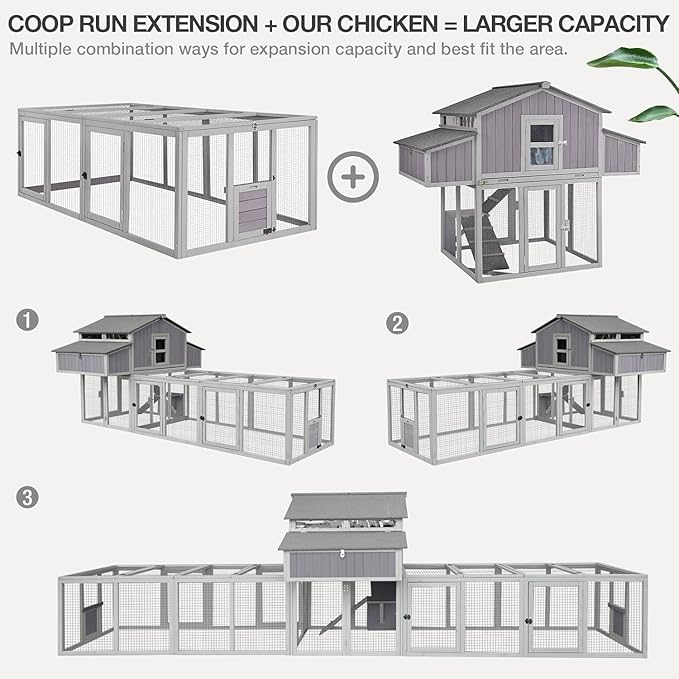 Large Chicken Coop Run Extension-Durable Chicken Enclosure for Chicks, Ducks, Rabbits(20.73 Ft²)
