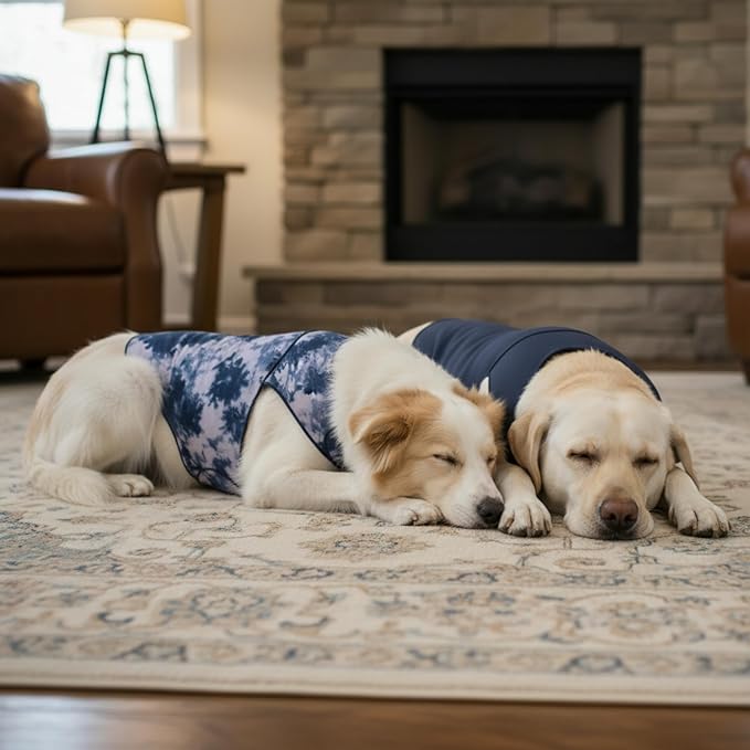 DAJIDALI® Modular Dog & Cat Anxiety Jacket, 2-Piece Calming Vest with Detachable Ear Hood, Silent Self-Adhesive Fabric, Thunder Relief & Post-Surgery Recovery Wrap
