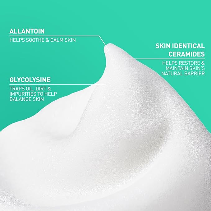 CeraVe Balancing Air Foam Face Wash,Foaming Facial Cleanser Combination Skin,8HR Oil Control,24HR Hydration,Fragrance-Free & Non-Comedogenic,With Glycolysine™ & 3 Essential Ceramides,8oz,(Pack of 2)