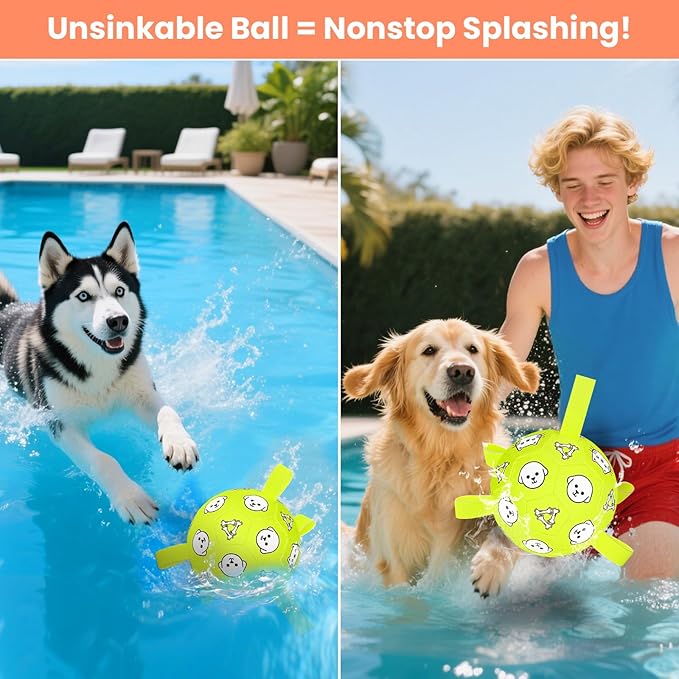 Dog Balls Toys, Durable Dog Soccer Ball with Straps, Herding Ball, Dog Toys Outdoor, Fun Birthday Gift for Medium Large Dogs, 8 Inch