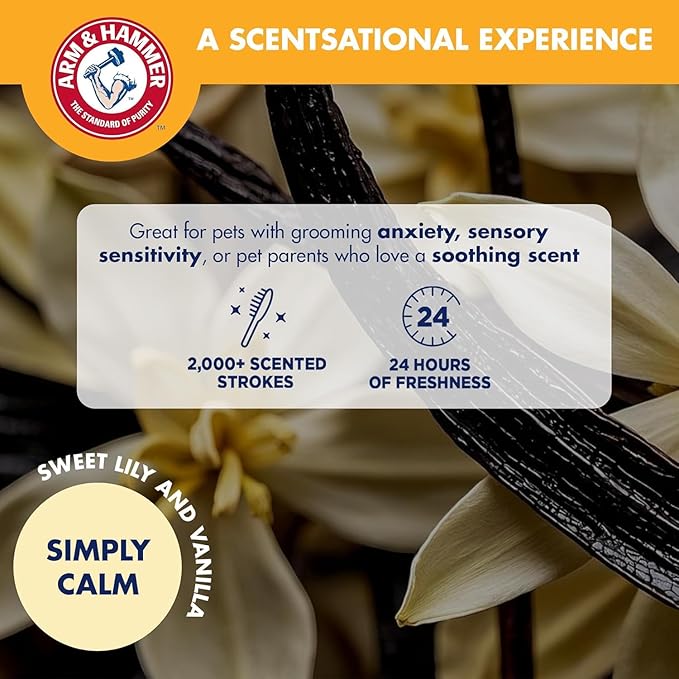 Arm & Hammer Deodorizing Pin & Bristle Dog Grooming Brush with Fragrance Transfer Technology – Scented 2-in-1 Dog Brush for Detangling & Shedding, Pet Brushes for Dogs, Sweet Lily & Vanilla - 2 Pack