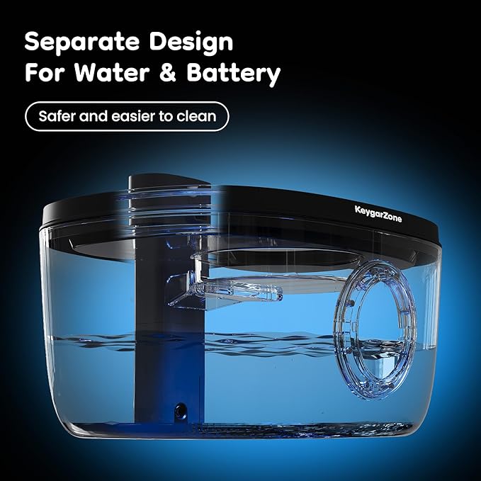 Wireless Cat Water Fountain Stainless Steel: 5L Stainless Steel Pet Water Fountain for Cats & Dogs Indoor, Automatic Battery Operated Cat Water Fountain, Ultra-Quiet Cat Water Dispenser with Filter