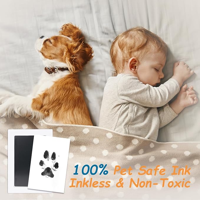 Inkless Paw Print Kit,Dog Paw Print Kit,Dog Nose Print Kit,Clean Touch Ink Pads and Imprint Cards,Pet Paw Print Impression Kit for Dogs Cats Footprint Keepsake