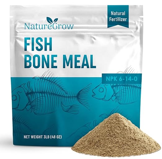 Fish Bone Meal Fertilizer-6-14-0 Natural Plant Food Source of Nitrogen and Phosphorus for Organic Gardening (24LB)